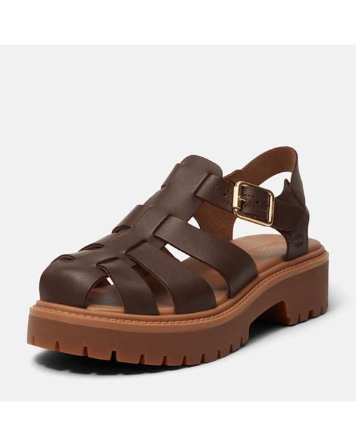Timberland Brown Stone Street Fisherman Platform Sandal For