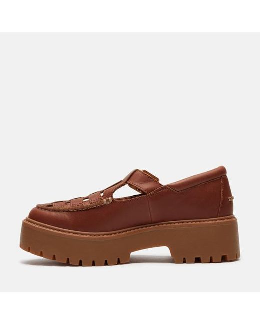 Timberland Brown Stone Street Platform Buckle Shoe For