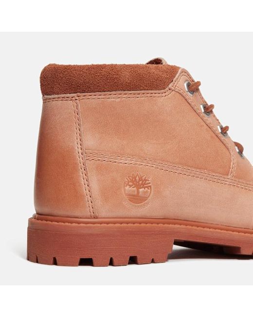 Timberland Brown Nellie Mid Lace Up Waterproof Chukka Boot For Women In Light Red, Woman, Red, Size: 3.5