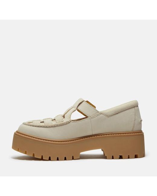 Timberland Natural Stone Street Platform Buckle Shoe For
