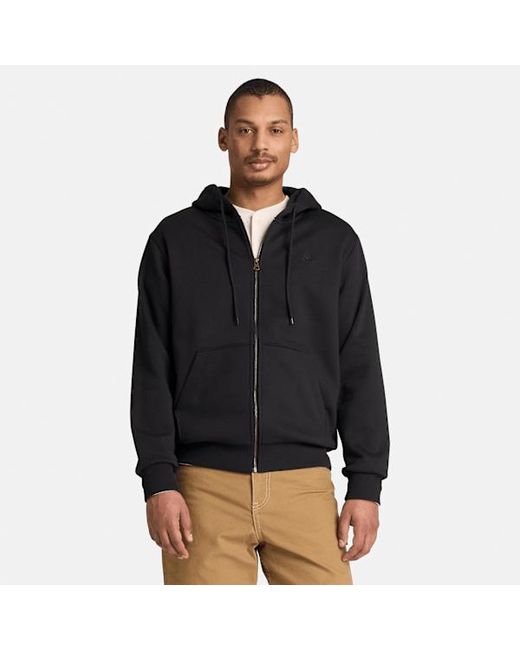 Timberland Black Oyster River Chest Logo Zip Hoodie For for men