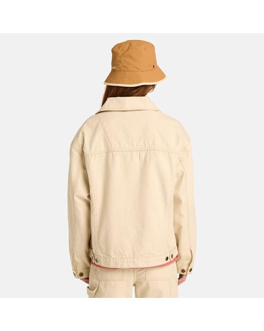 Timberland Natural Canvas Trucker Jacket For