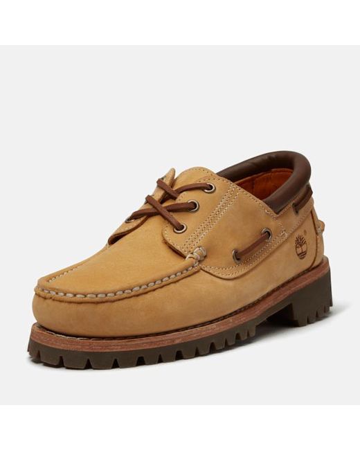 Timberland Brown Authentic 3-Eye Boat Shoe For for men