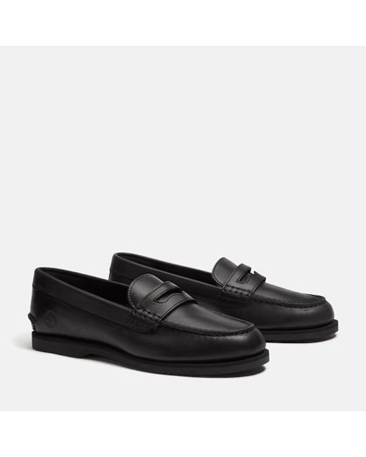 Timberland Black Classic Slip-On Boat Shoe For