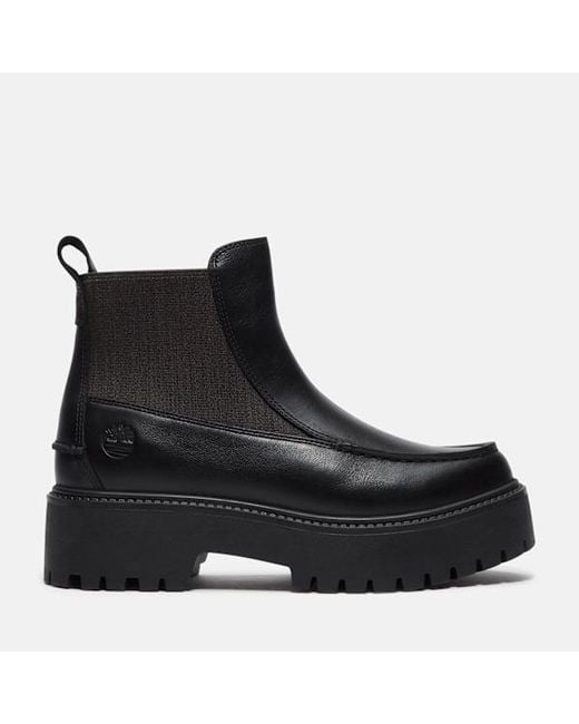 Timberland Black Stone Street Platform Chelsea Boot For