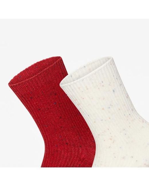 Timberland Red Speckled 2-Pack Crew Sock