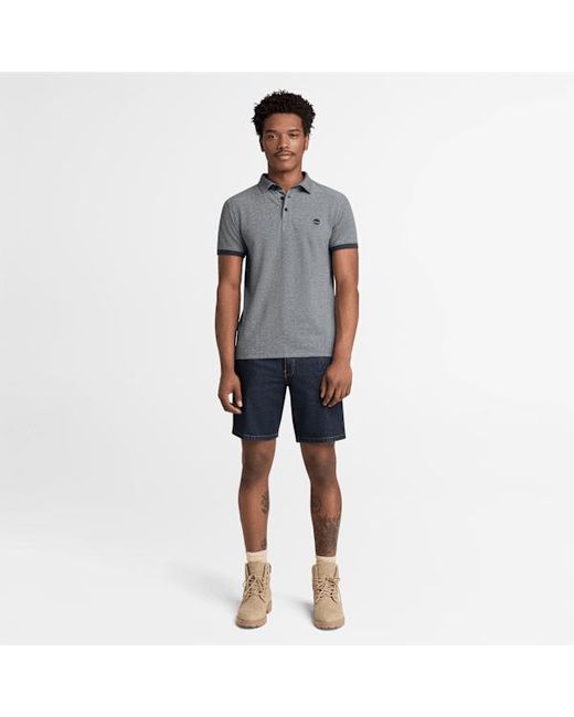Timberland Blue Baboosic Brook Oxford Short-Sleeve Polo For for men