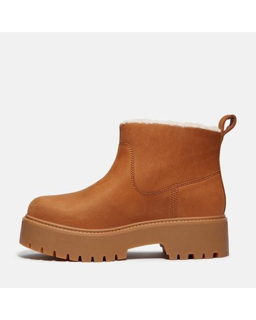 Timberland Brown Stone Street Platform Warm-Lined Slip-On Boot For
