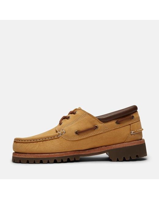 Timberland Brown Authentic 3-Eye Boat Shoe For for men