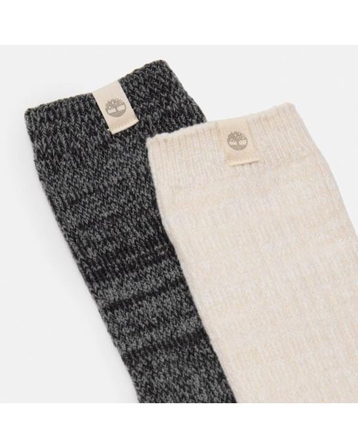 Timberland Black 2-Pack Cosy Boot Crew Sock For