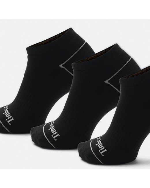 Timberland Bowden 3-pack Full Cushion No-show Sock In Black, Black, Size: L