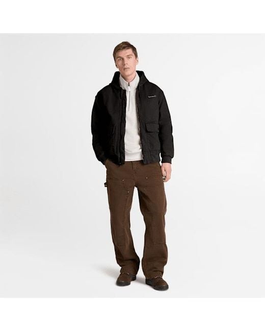 Timberland Black Insulated Canvas Bomber For for men