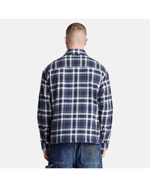 Timberland Blue Check Heavy Flannel Shirt For for men