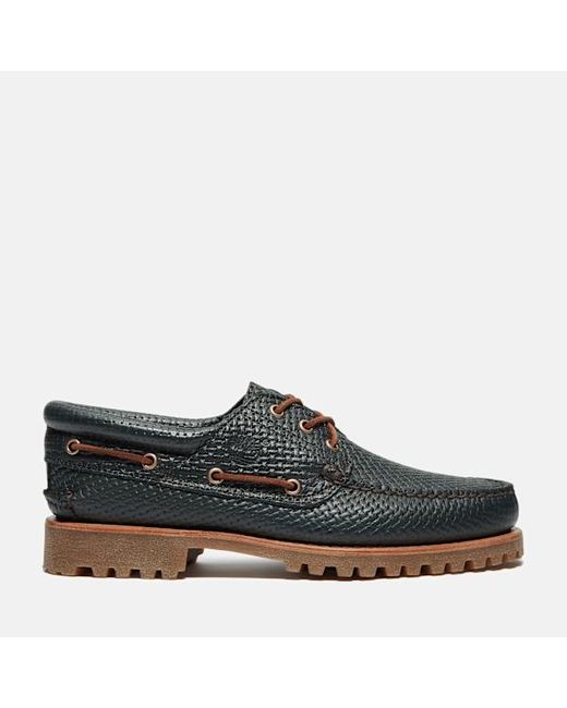 Timberland Blue Authentic 3-Eye Lug Handsewn Boat Shoe for men