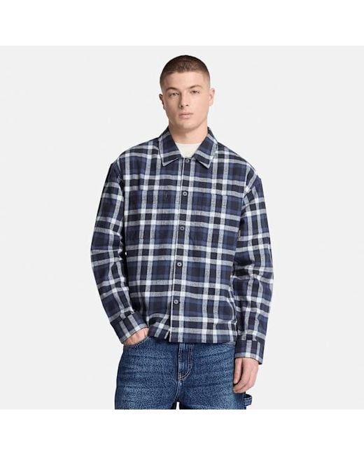Timberland Blue Check Heavy Flannel Shirt For for men