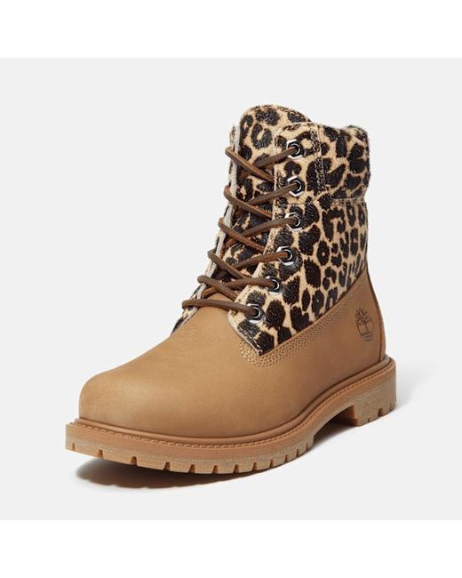 Timberland Brown Leopard 6-Inch Premium Boot For