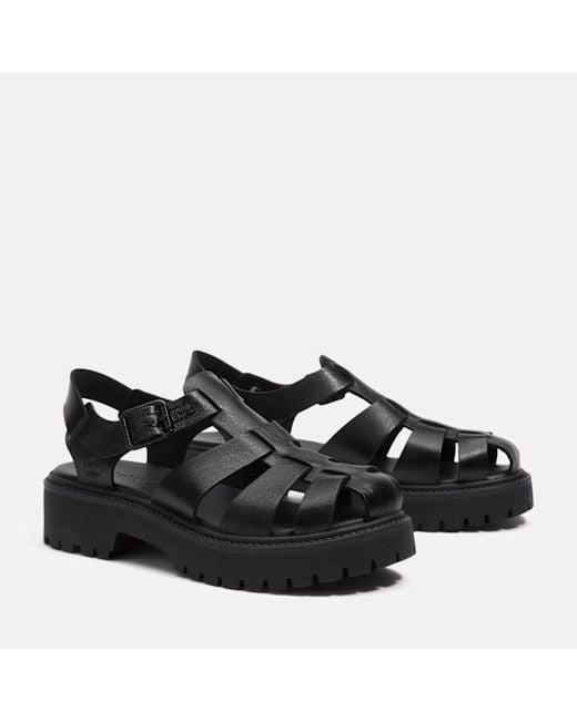 Timberland Black Stone Street Fisherman Platform Sandal For