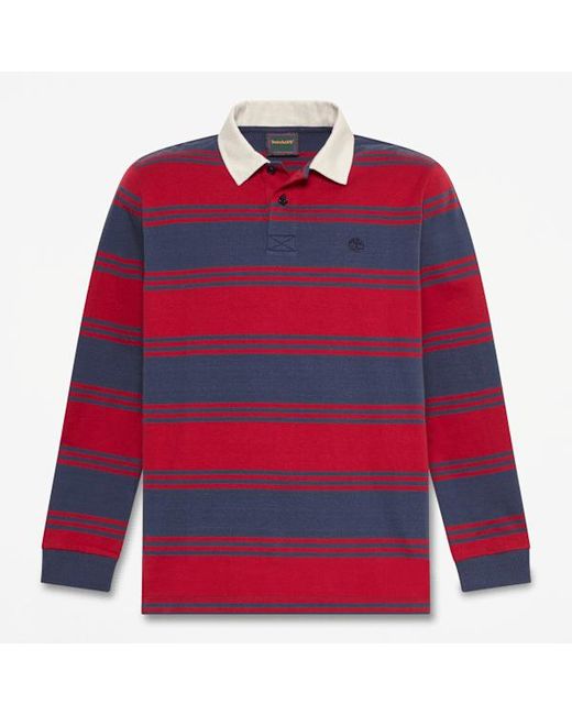 Timberland Red Rugby Long-Sleeve Polo For for men