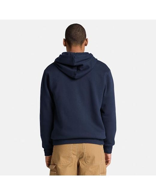 Timberland Blue Oyster River Chest Logo Zip Hoodie For for men