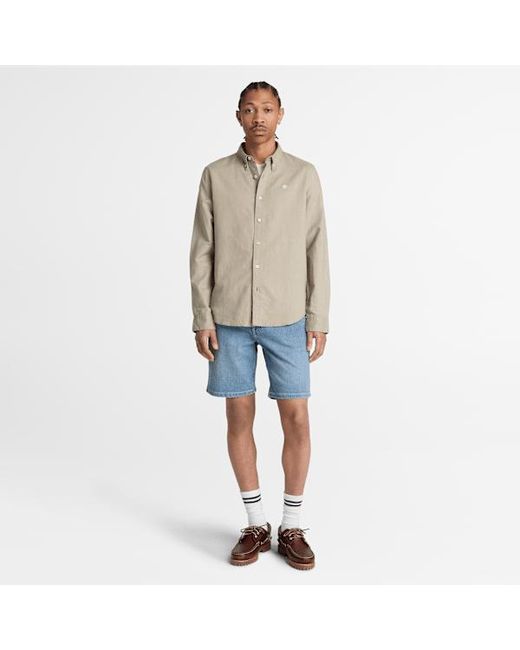 Timberland Gray Lovell Lake Button-Down Long-Sleeve Shirt For for men