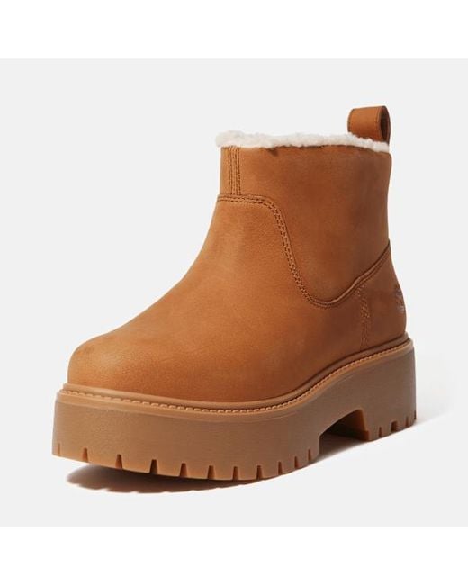 Timberland Brown Stone Street Platform Warm-Lined Slip-On Boot For