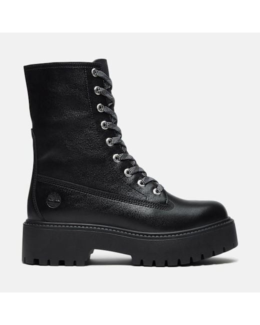 Timberland Black Stone Street Platform Mid Boot For