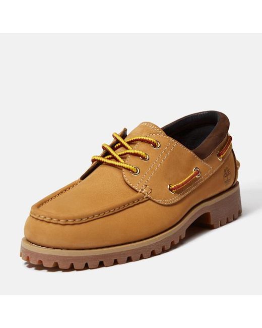 Timberland Brown Authentic 3-Eye Boat Shoe For for men