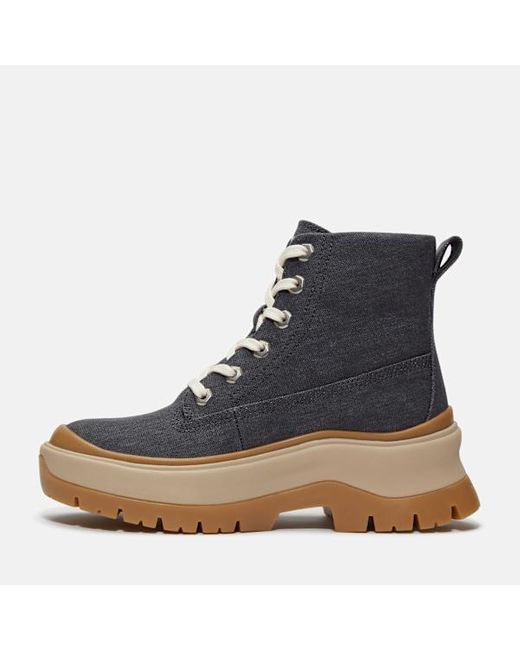 Timberland Blue Roxie Lane Mid Lace-up Boot For Women In Dark Grey, Woman, Grey, Size: 3.5