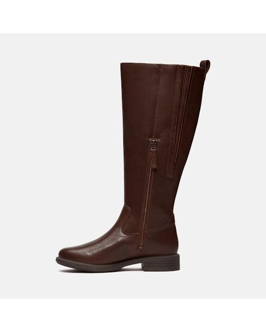 Timberland Brown Verona Square Tall Side Zip Boot For