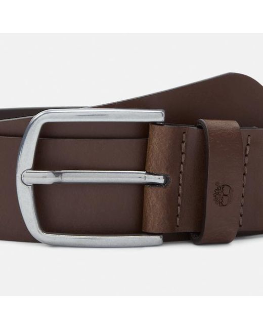 Timberland Bluff Point Leather Belt In Brown, Man, Brown, Size: L for men