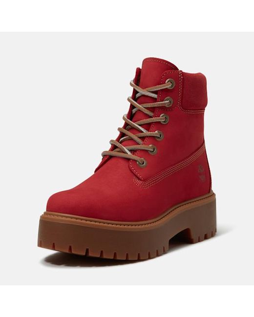 Timberland Red Stone Street 6-Inch Waterproof Platform Boot For