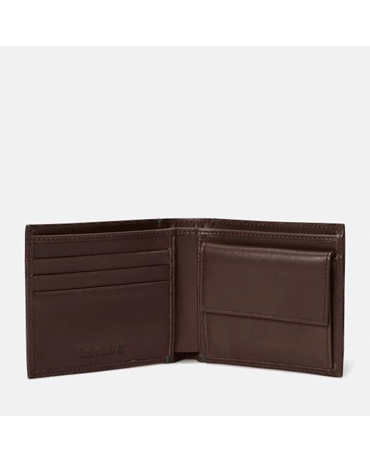Timberland Brown Riverton Leather Bi-Fold Coin Wallet For for men