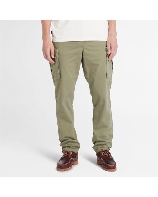 Timberland Green Twill Cargo Trousers for men
