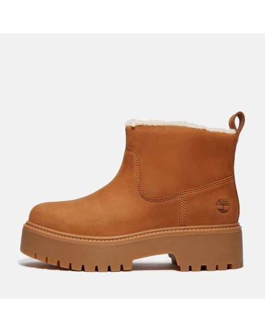 Timberland Brown Stone Street Platform Warm-Lined Slip-On Boot For