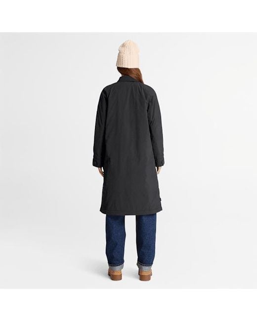 Timberland Black Water Repellent Insulated Long Coat For