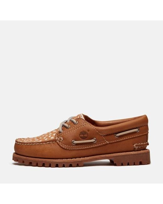 Timberland Brown Authentic 3-Eye Boat Shoe For