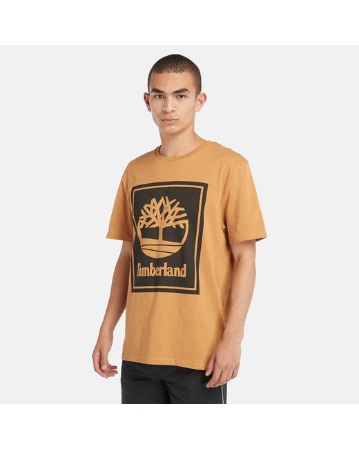 Timberland Orange Stack Logo T-shirt
