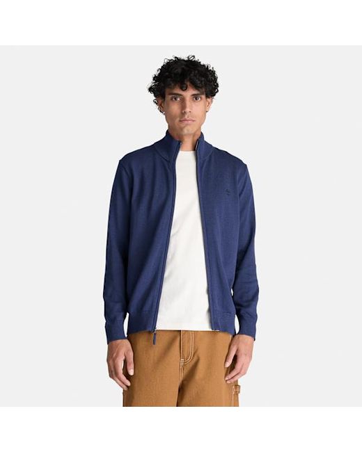 Timberland Blue Williams River Cotton Full-Zip Jumper For for men