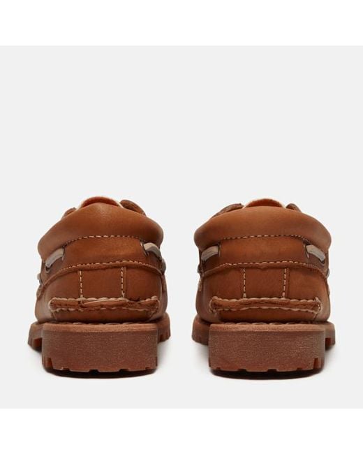Timberland Brown Authentic 3-Eye Boat Shoe For