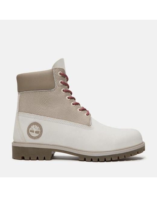 Timberland Gray Year Of The Snake Heritage 6-inch Waterproof Boot For Men In White, Man, White, Size: 8.5 for men