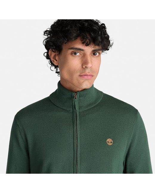 Timberland Green Williams River Cotton Full-Zip Jumper For for men