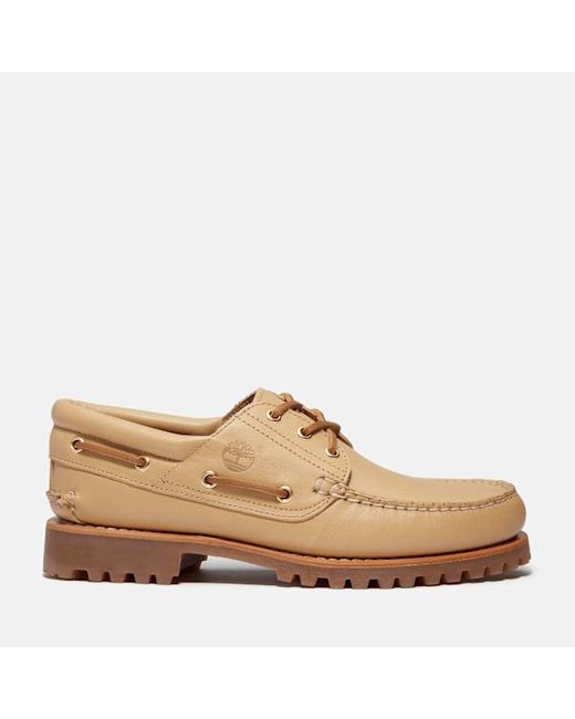 Timberland Natural Founder's 3-Eye Lug Handsewn Boat Shoe For for men