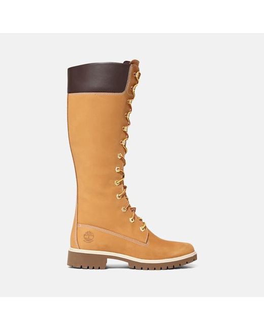 Timberland Brown Premium 14-Inch Lace-Up Knee High Boots