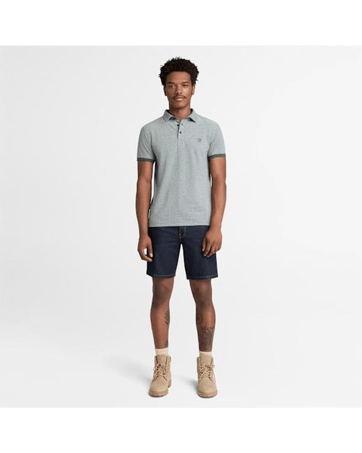 Timberland Gray Baboosic Brook Oxford Short-Sleeve Polo For for men