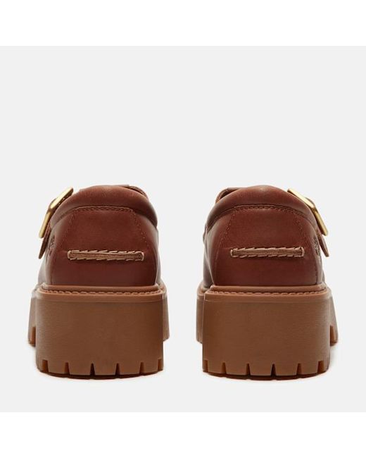Timberland Brown Stone Street Platform Buckle Shoe For