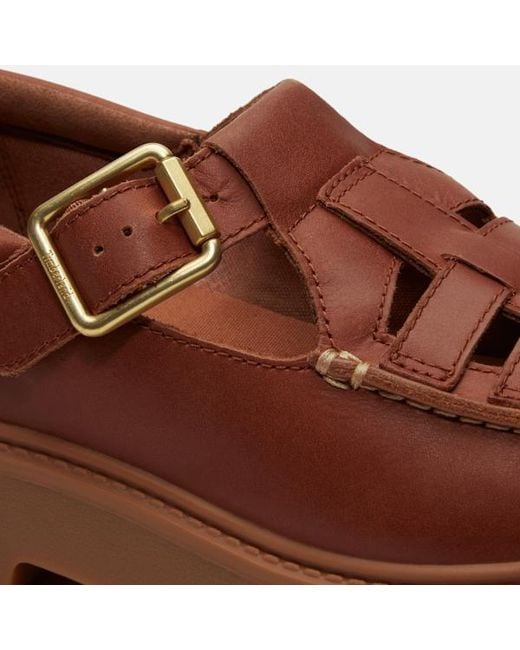 Timberland Brown Stone Street Platform Buckle Shoe For