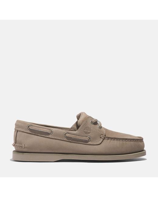 Timberland Gray Classic Leather Boat Shoe for men