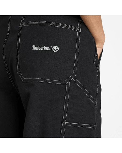 Timberland Black All Gender Washed Duck Canvas Carpenter Trouser