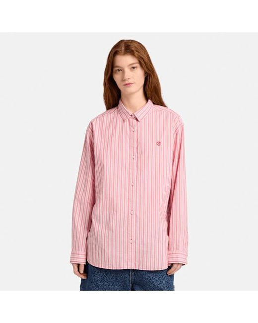 Timberland Pink Multi-Stripe Long-Sleeve Shirt For