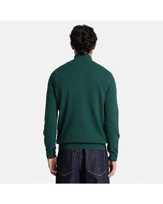 Timberland Green Cohas Brook Merino Quarter-Zip Jumper For for men